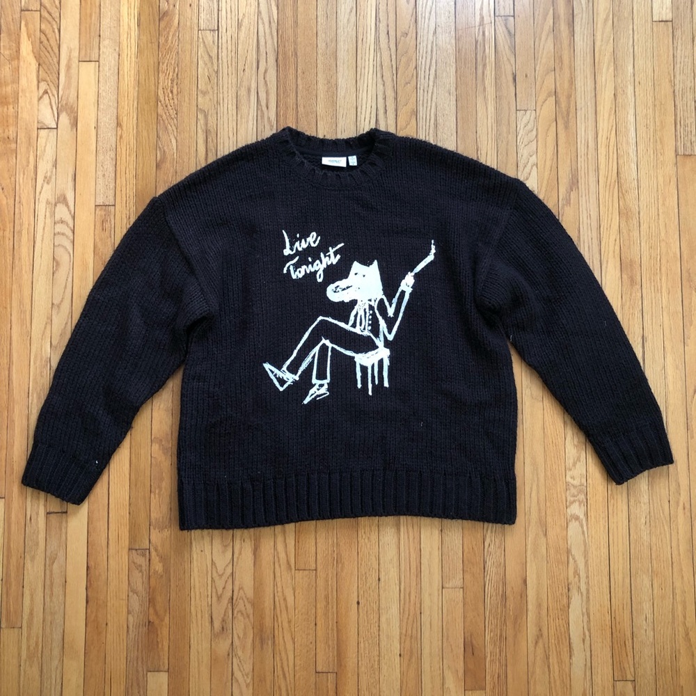 WESC Oversized Grunge Black Sweater